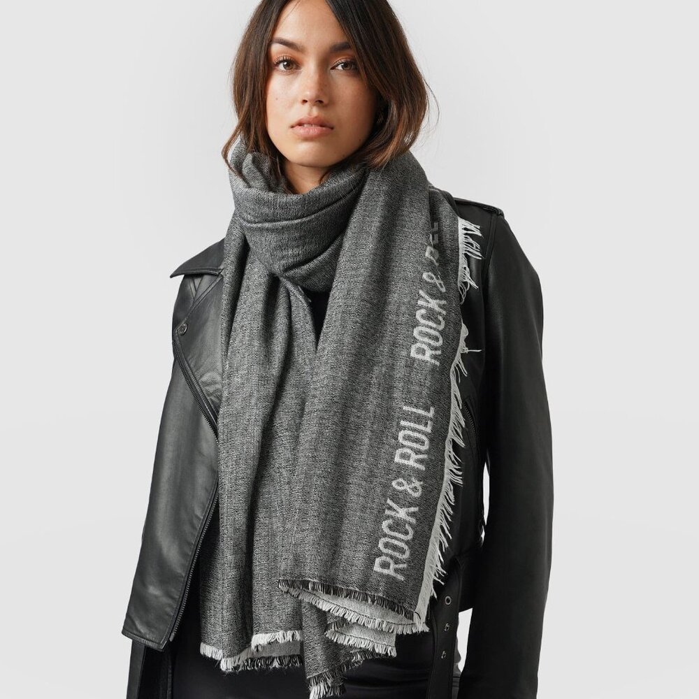 Saint & Sofia Rock & Roll Wool Blend Scarf - Picture 1 of 8